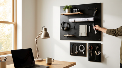 Premium White Pegboard Organizer - Transform Your Space Into Order
