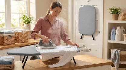 Compact Steel Mesh Tabletop Ironing Board With Iron Rest - 1.8KG