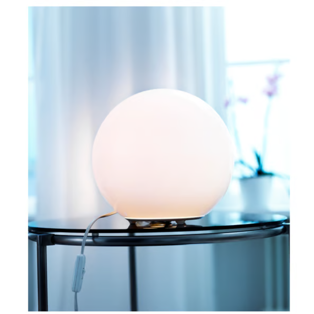 FADO Table Lamp, 25cm White Globe Shaped Decorative Sidetable Lamp