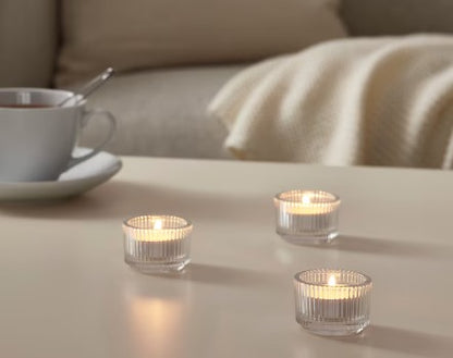 Candle Tealight Holder Crystal Clear glass 3.5 cm Candle Holder for Home  Party &Wedding Decorations