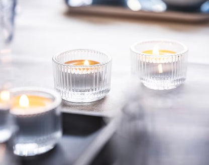 Candle Tealight Holder Crystal Clear glass 3.5 cm Candle Holder for Home  Party &Wedding Decorations