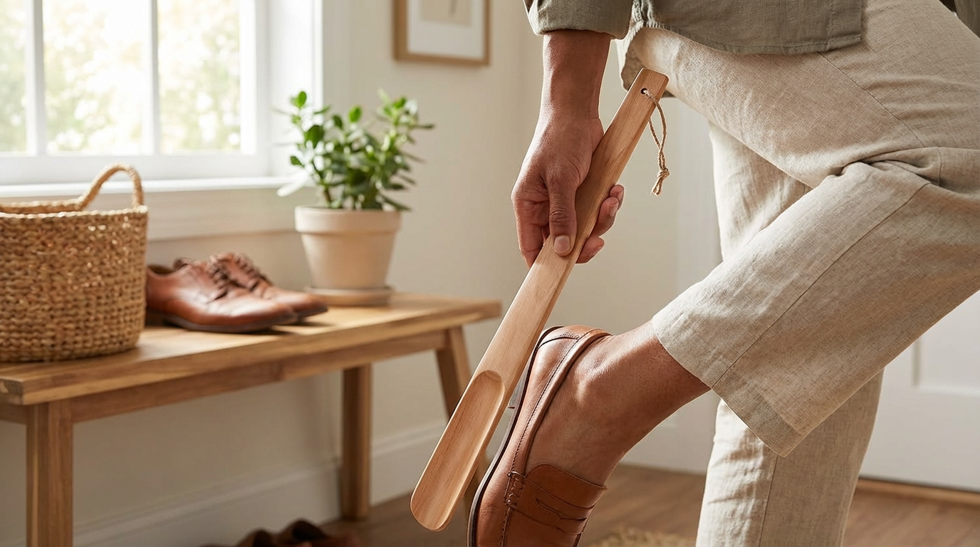 Premium Wooden Shoehorn - Effortless Shoe Care For Daily Comfort