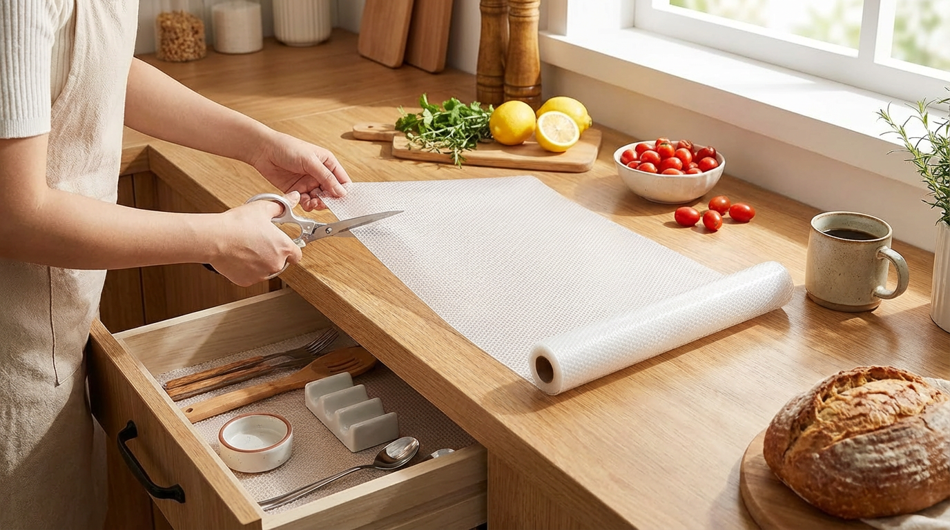 Premium Round Drawer Liner - 50x500cm Protection For Your Storage