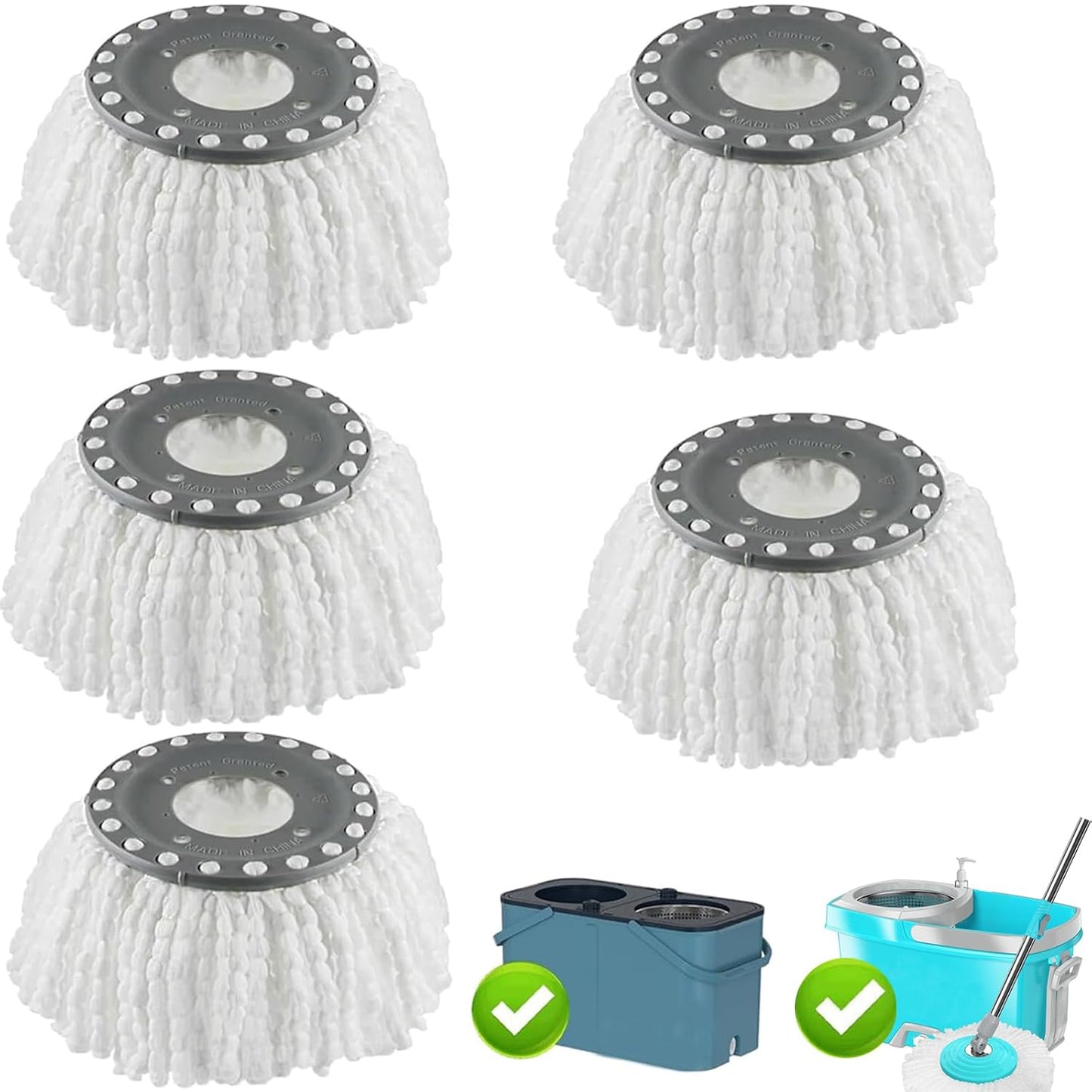Premium Cotton Spin Mop Head Replacements - Heavy Duty 150G