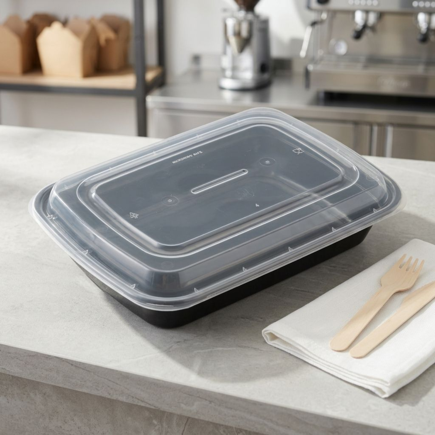 Stackable black base clear lid 28oz meal prep boxes – BPA-free durable reusable containers for fridge pantry and meal prep in UK homes