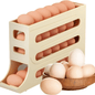 4 Tier Egg Holder for Fridge – Automatic Rolling Egg Dispenser – Space-Saving Organizer