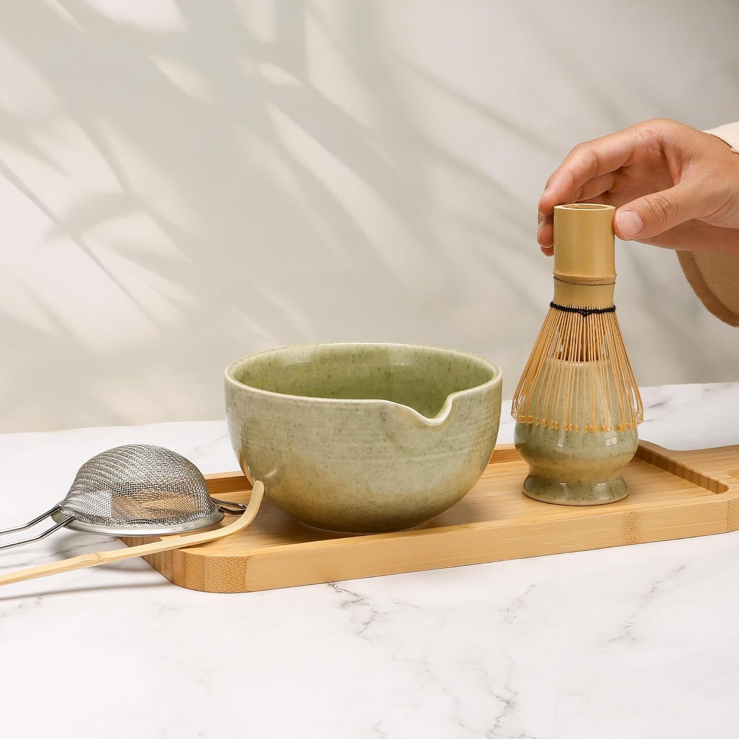 Authentic Japanese Matcha Ceremony Set - 5 Handcrafted Ceramic Pieces