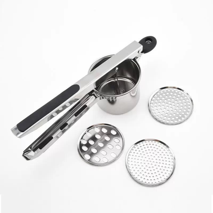 Stainless Steel Potato Ricer – 4 Interchangeable Discs – Baby Food & Fruit Press