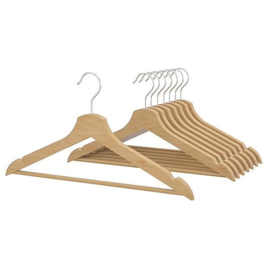 BUMERANG Hanger - 8/pk Wooden Clothes Hanger for Wardrobe - ZR Online Solutions