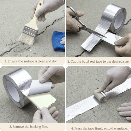 Anti Crack Aluminum Foil Butyl Self Adhesive Roll Waterproof Tape for Concrete Roof and Wall Durable Weatherproof High Adhesion