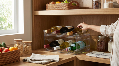 Elegant Two-Tier Wine Storage Rack for Perfect Cellar Organization