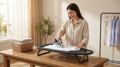 Compact Steel Mesh Tabletop Ironing Board With Iron Rest - 1.8KG