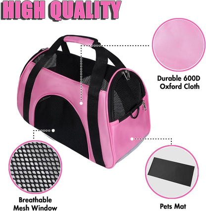 Breathable Oxford Pet Shoulder Carrier - Comfort Travel for Cats