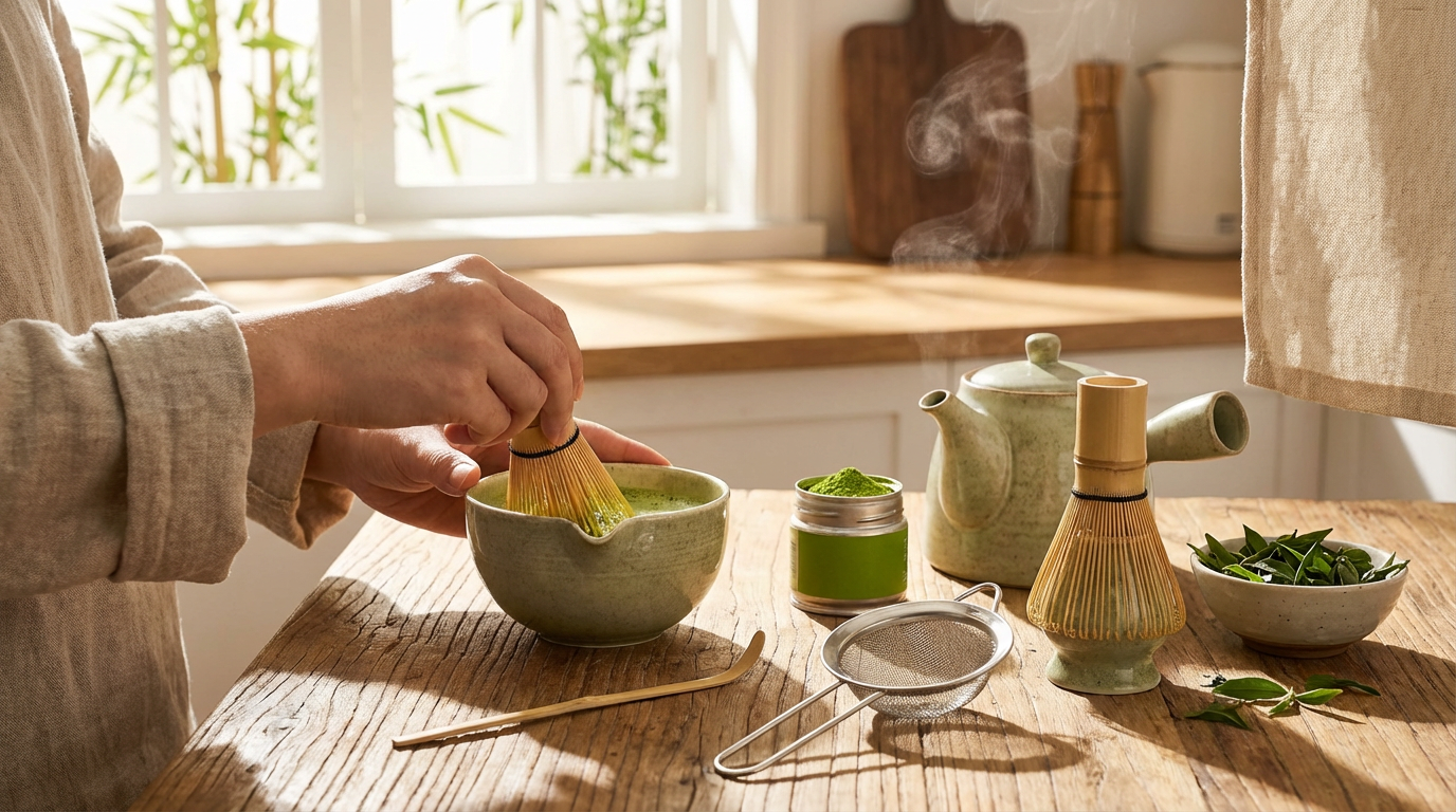 Authentic Japanese Matcha Ceremony Set - 5 Handcrafted Ceramic Pieces
