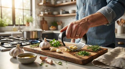 Premium Stainless Steel Garlic Press For Effortless Cooking