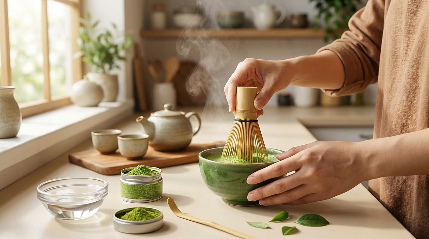 Authentic Japanese Matcha Ceremony Set - 5 Handcrafted Ceramic Pieces