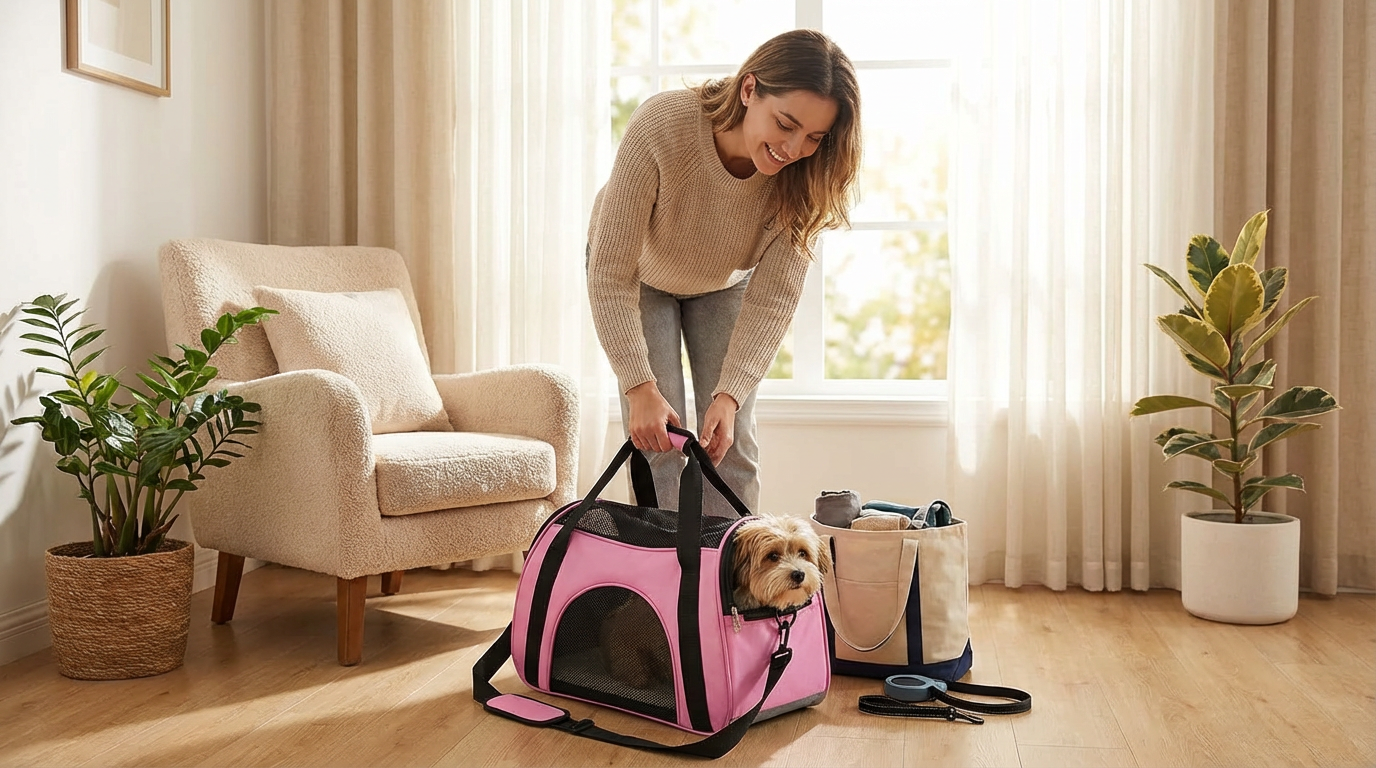 Breathable Oxford Pet Shoulder Carrier - Comfort Travel for Cats