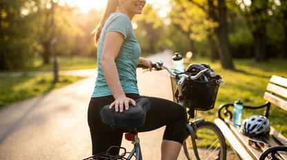 Premium Sponge Bike Seat Cushion With Anti-Slip Base - 28x18cm