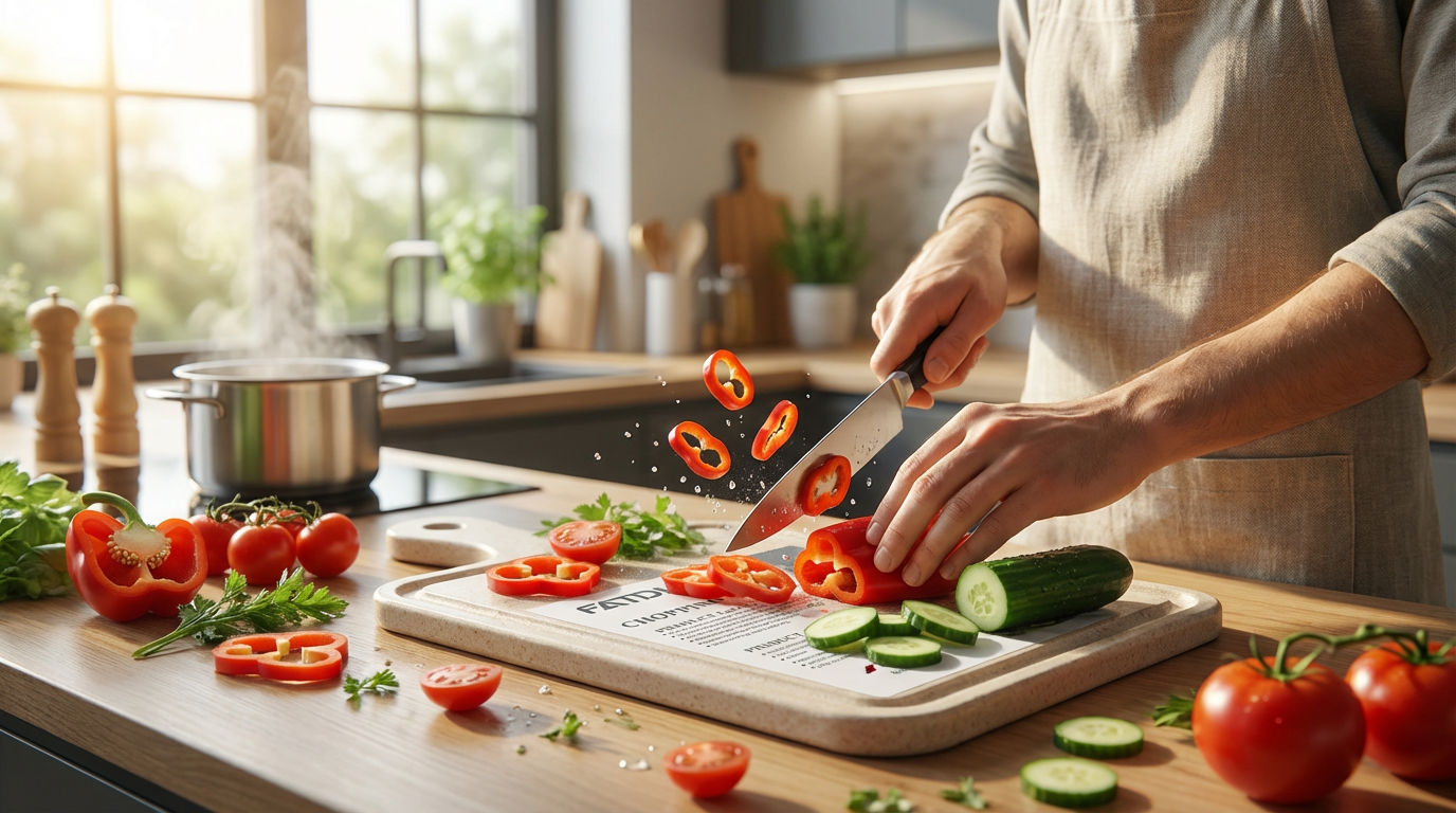 Professional Chef's White Cutting Board - 33.7cm Premium Kitchen Es...