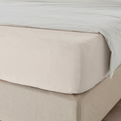 DVALA Beige Cotton Fitted Sheet Extra Soft Bed Sheet - ZR Online Solutions
