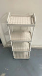 Four-Tier Rolling Storage Cart - Compact White Organizer For Any Space