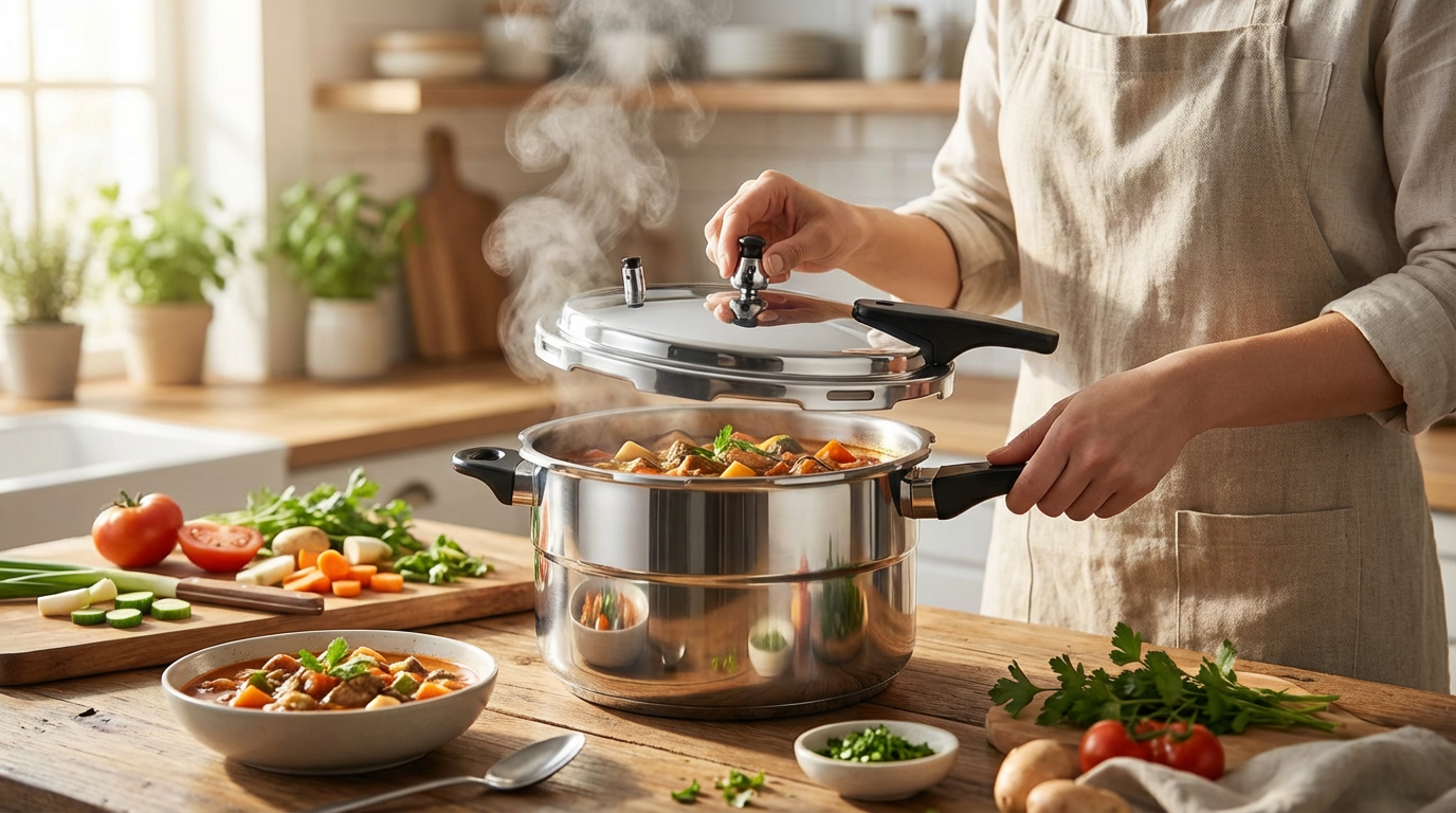 Premium Fire-Compatible Pressure Cooker - 3L Quick Cooking Solution