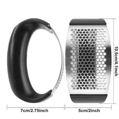 Manual Presser Ring Garlic Press Crusher Ginger Squeezer Masher Stainless Steel