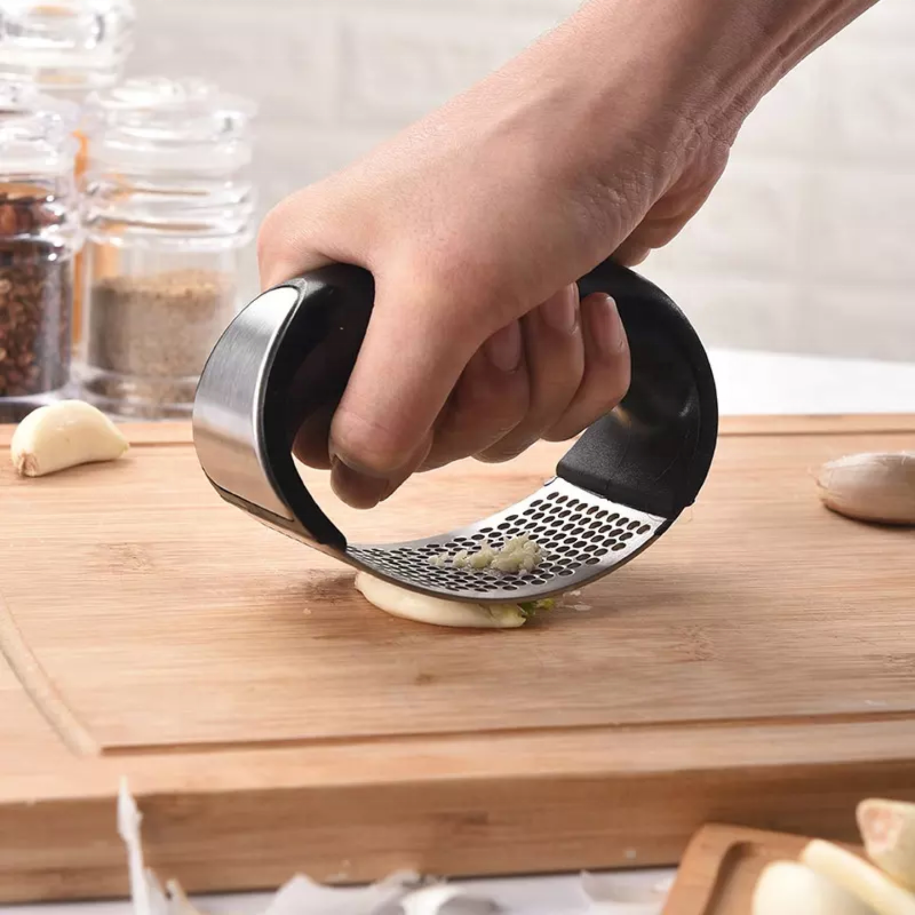 Stainless Steel Garlic Presses Kitchen Multi Use Easily Stainless Steel Ginger Crusher Garlic Press