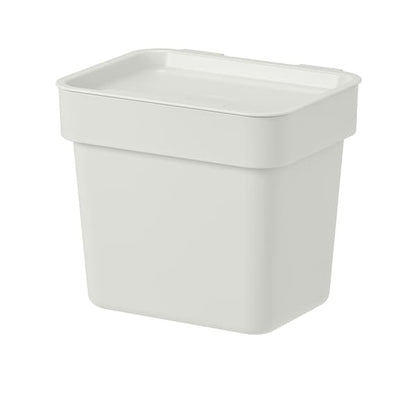 Waterproof Bin with Lid HALLBAR Light Grey Waste & Trash Basket - ZR Online Solutions