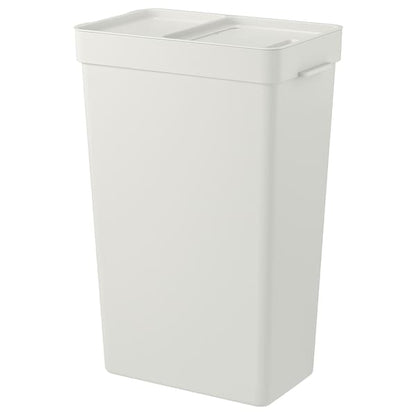 Waterproof Bin with Lid HALLBAR Light Grey Waste & Trash Basket - ZR Online Solutions