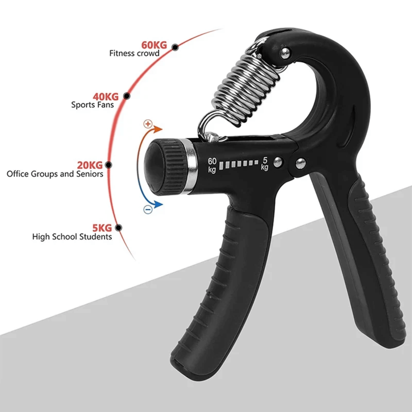 Hot Selling Hand Gripper 5-60kg Fitness Strengthener Grips Wrist Trainer Heavy Adjustable Hand Grip - Buy Product