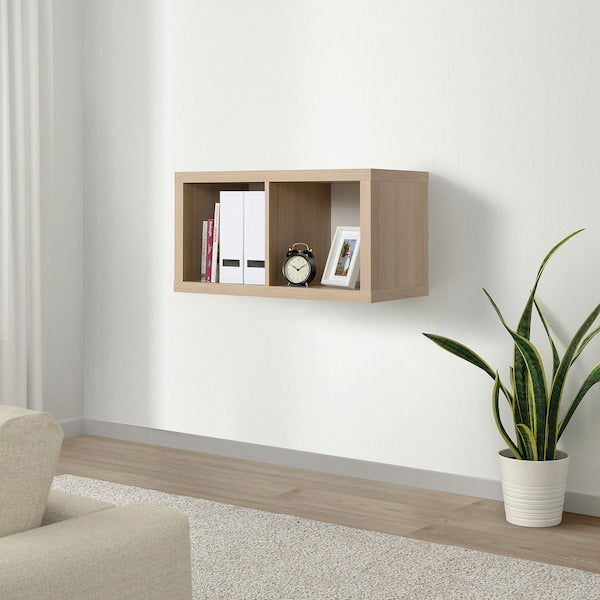 KALLAX Shelving Unit White Stained Oak Effect Wall Shelf Cube Storage Unit - ZR Online Solutions