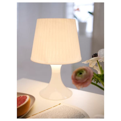 LAMPAN Table Lamp White 29cm Small Plastic Desk Lamp - ZR Online Solutions