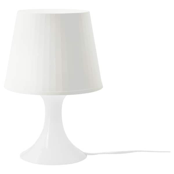 LAMPAN Table Lamp White 29cm Small Plastic Desk Lamp - ZR Online Solutions