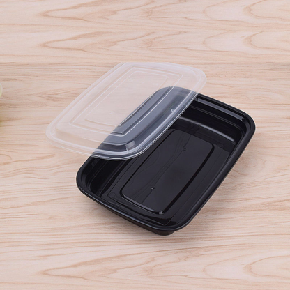 Reusable airtight 28oz rectangular meal prep containers black – perfect for salads curries and leftovers with no spills or mess