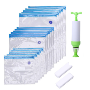 Vacuum Sealer Bags with Hand Pump – Reusable Food Storage Bags for Sous Vide