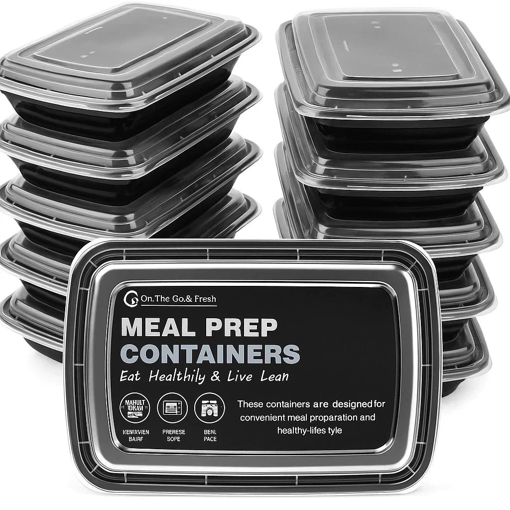 Pack of reusable BPA-free meal prep containers with lids