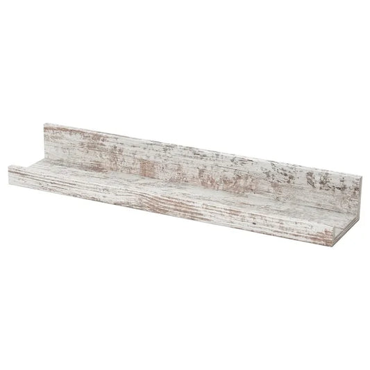 MOSSLANDA 55cm Picture Ledge White Stained Pine Effect Wall Mounted Photo Shelf - ZR Online Solutions