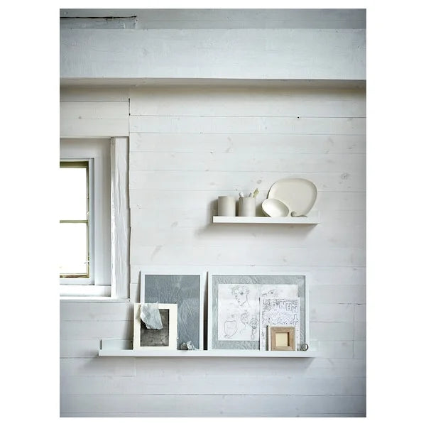 MOSSLANDA 55cm Picture Ledge White Wall Mounted Photo Shelf - ZR Online Solutions