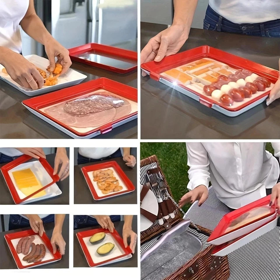 Stackable Food Storage Tray – Durable Polypropylene, Fridge & Cabinet Organizer