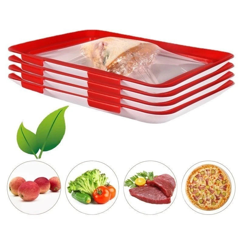 Stackable Food Storage Tray – Durable Polypropylene, Fridge & Cabinet Organizer