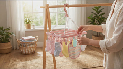 Premium 32-Clip Drying Hanger For Effortless Laundry Organization