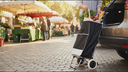 Premium Folding Cart: Transform Heavy Shopping Into Effortless Gliding