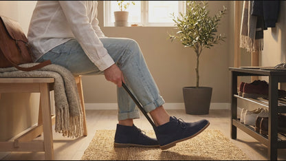Long Handle Metal Shoehorn - Effortless Shoe Wearing Without Bending