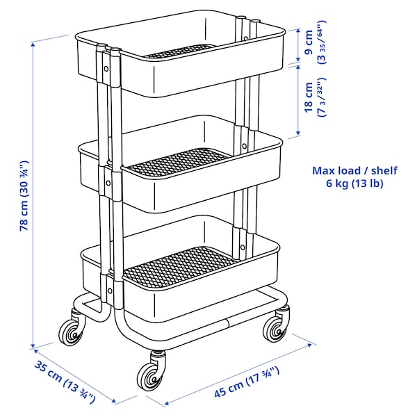 3-Tier Kitchen Trolley Storage Rack Cart Slim Rolling Trolley - ZR Online Solutions