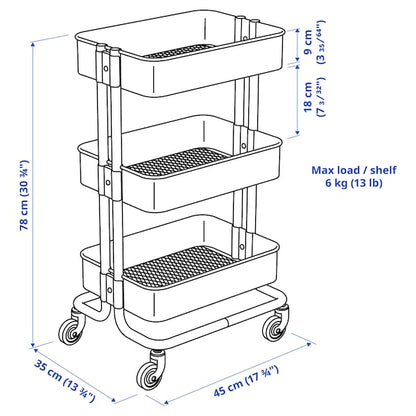 3-Tier Kitchen Trolley Storage Rack Cart Slim Rolling Trolley - ZR Online Solutions