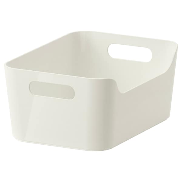 White Storage Box with Double Side Handles Multi-use Basket - ZR Online Solutions