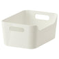 White Storage Box with Double Side Handles Multi-use Basket - ZR Online Solutions