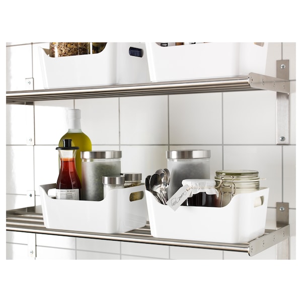 White Storage Box with Double Side Handles Multi-use Basket - ZR Online Solutions
