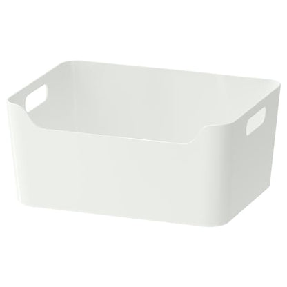 White Storage Box with Double Side Handles Multi-use Basket - ZR Online Solutions